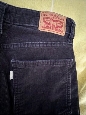 Levi's Women’s Black 721 High Rise Skinny Corduroy Stretch Jeans 26 Silver Tab